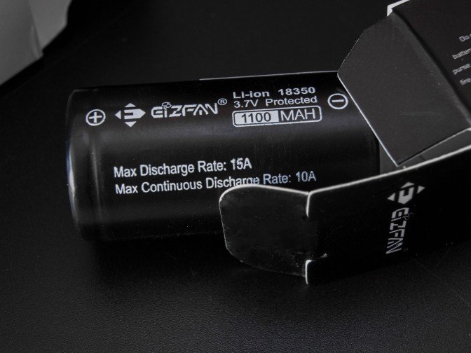 Высокотоковый аккумулятор Eizfan 18350 (оригинал) / Акуммулятор для вейпинга/вейпа/электронной сигареты