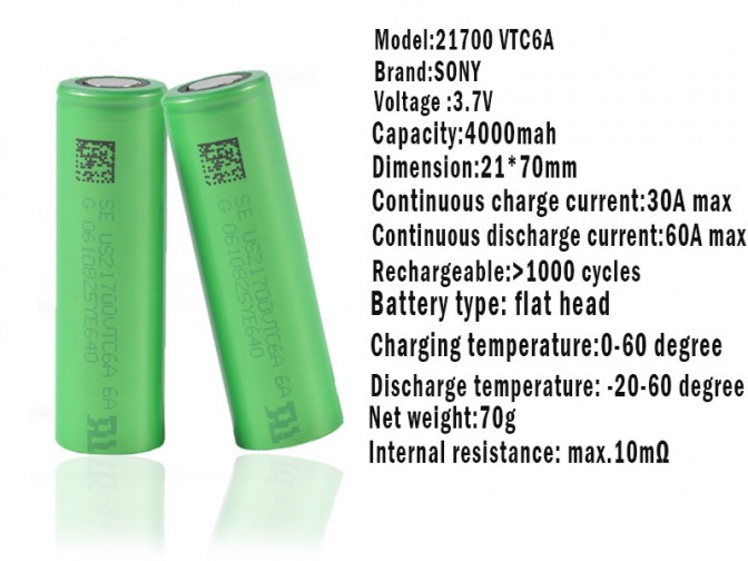 Высокотоковый аккумулятор VTC6a 21700 оригинал / Акуммулятор для вейпинга/вейпа/электронной сигареты